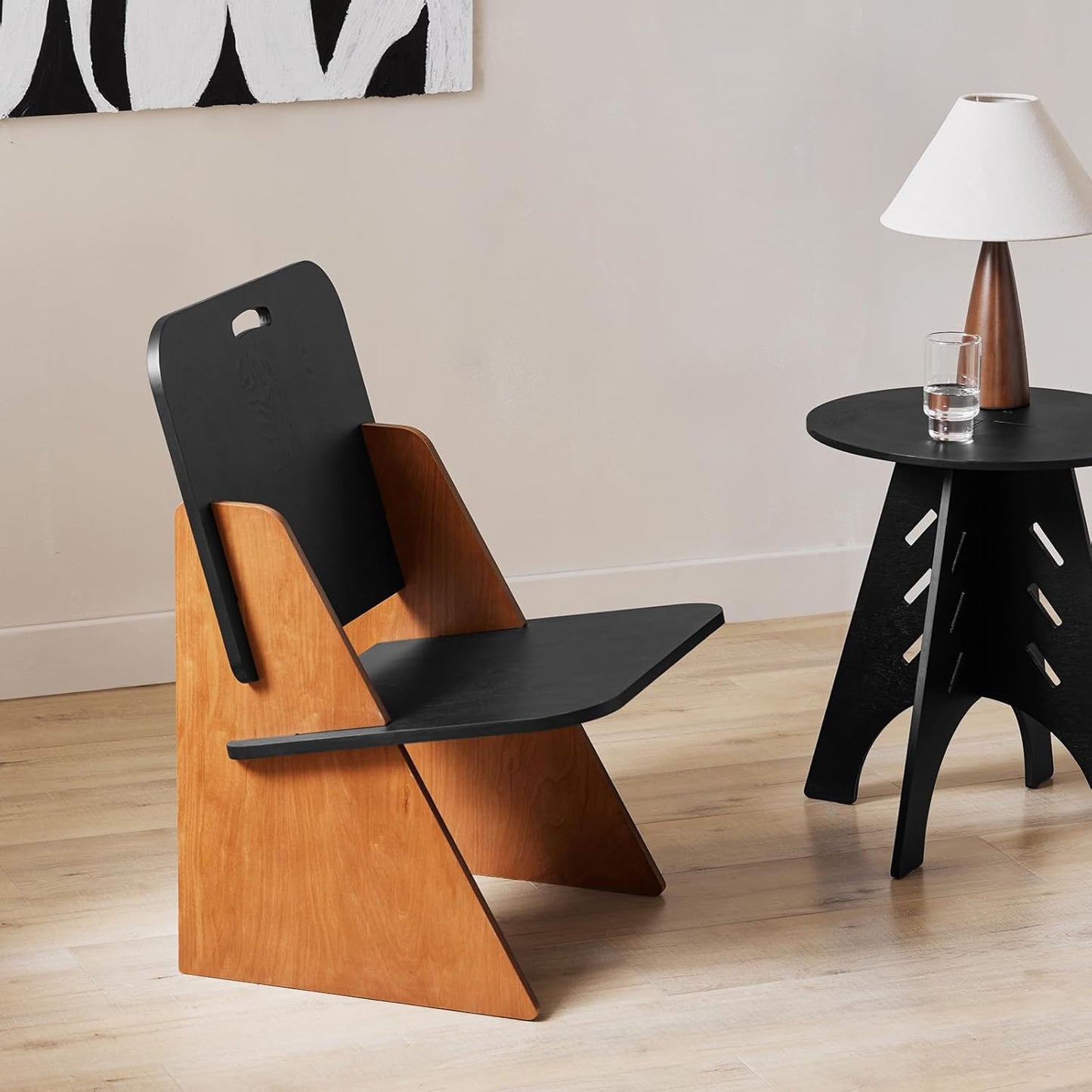 SoBuy Eetkamerstoel met Rugleuning - Zwart - 53 x 56 x 78 cm