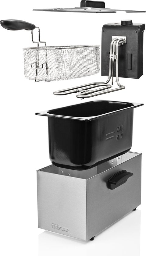 Tristar Frituurpan 3 liter - FR-6946 - Frituese 2000W - Koud zone - RVS