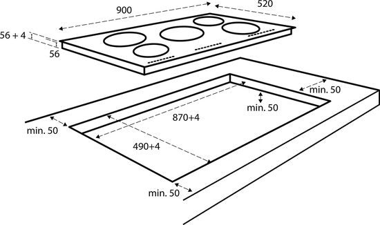 Inventum IKI9035MAT matte inbouw inductiekookplaat 90 cm - 2-fase - 5 kookzones - 2x Bridgefunctie - Boost - Timer - Kinderslot - Facetrand voorzijde - Elektrische kookplaat 5 pits - Mat Zwart