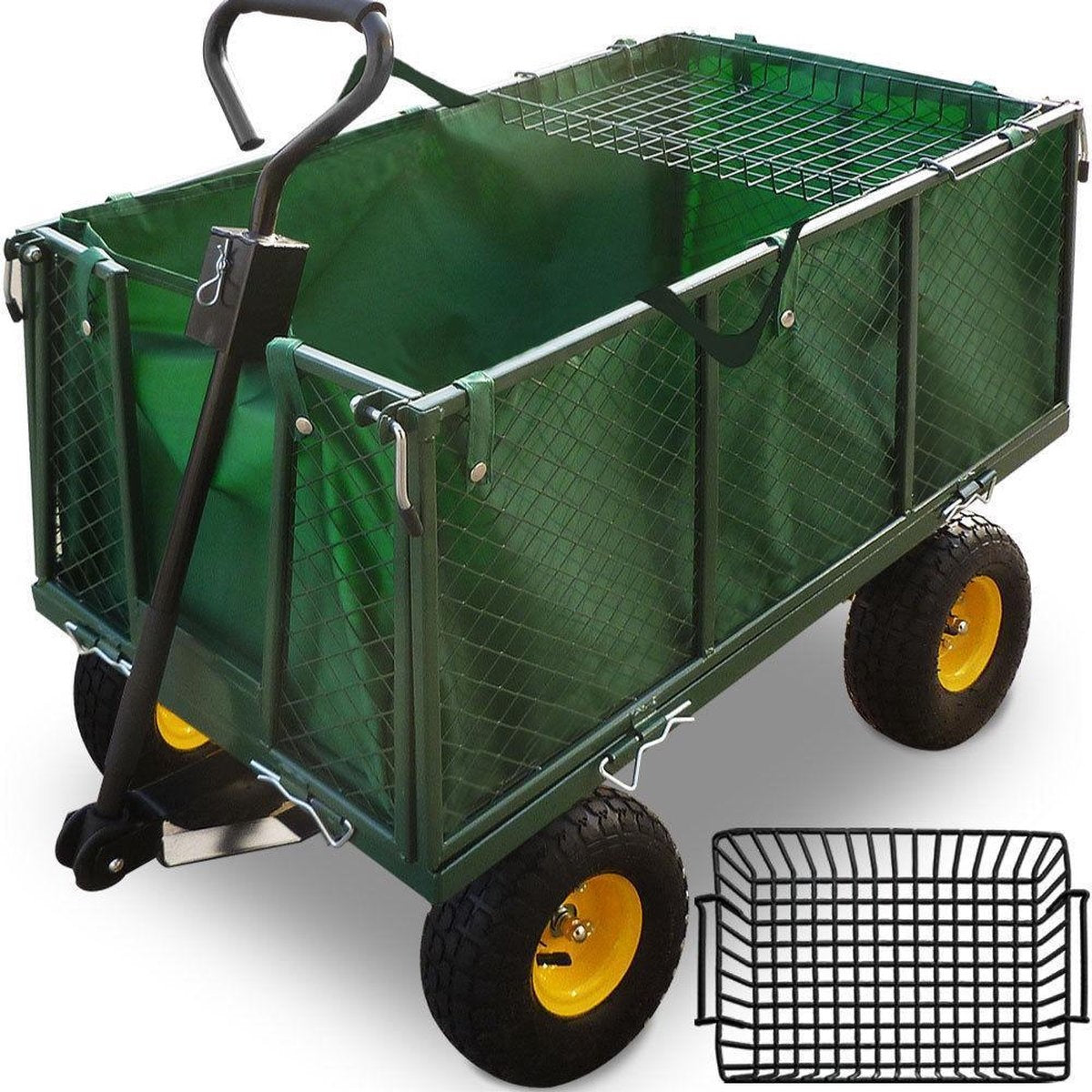 Gardebruk Bolderkar Binnenzeil - Belastbaar tot 550 kg – Groen