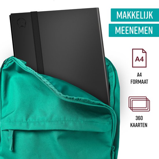 NAPI Verzamelmap 360 Kaarten - Pro Binder Map voor Kaarten - Trading Card Map - 9 Pocket - Premium Card Binder - 20 Pagina’s - A4 Formaat - Zwart