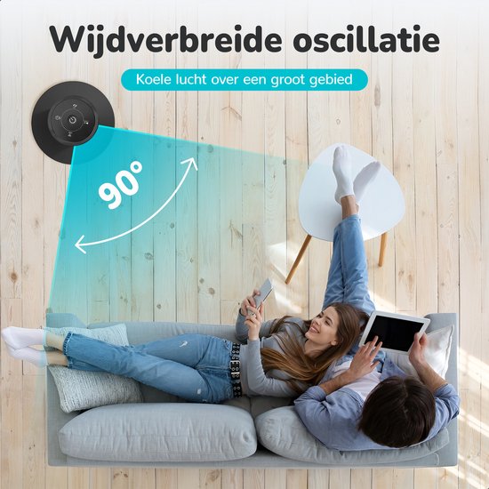 Bloomfold Toren Ventilator - 96,5 cm - Zwart - Afstandsbediening - Slaapstand - 12 uur Timer - Full Led Display