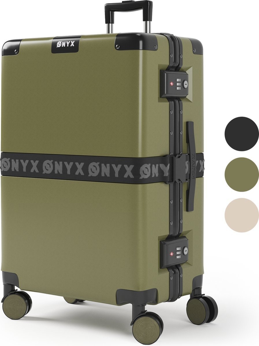 ONYX Check-in Koffer 65L - TSA slot - Olive groen - 58x42x27cm