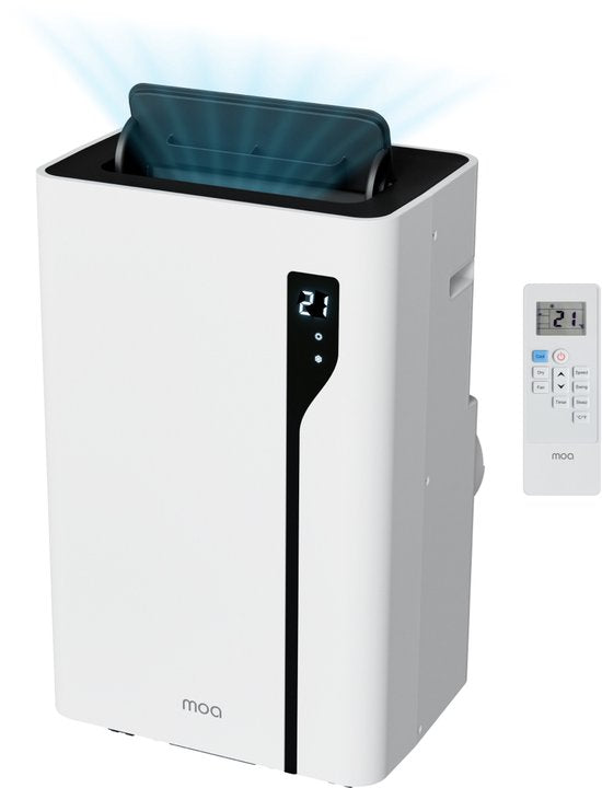 MOA Mobiele Airco - 12.000 BTU - Met Afstandbediening - Tot 35m² - Airconditioner met Ontvochtigingsfunctie - Raamafdichtingskit - Wit