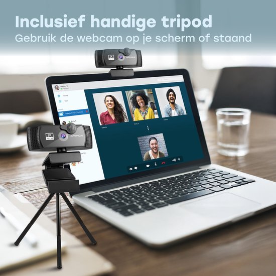 Audyn Webcam - 5MP - 2K Full HD - met Microfoon - voor PC - incl. Cover & Standaard - Streaming Camera - Webcams