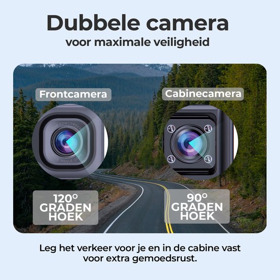 Denver Dashcam - Dashcam voor Auto - Voor- en Cabin Camera - Full HD - 120° Groothoek - Loop Opname - G-Sensor - CCT2500