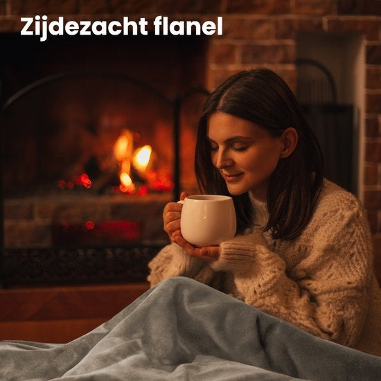 Auronic Elektrische Deken - Warmtedeken - 9 Warmtestanden - 2 Persoons - 200x150 - Licht Grijs