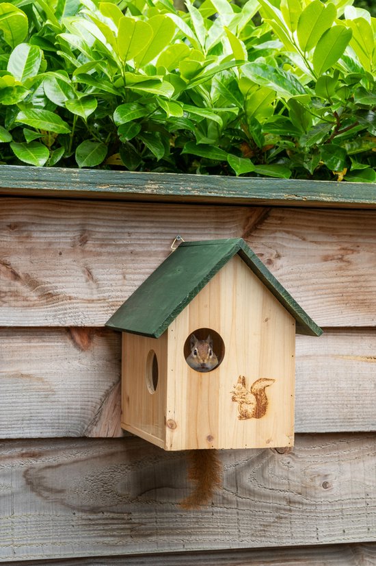 Lifetime Garden Eekhoorn Voederhuisje - Tuinaccessoires - Nestkast met 3 Openingen - Incl. Ophanghaak - 25x26x28 cm