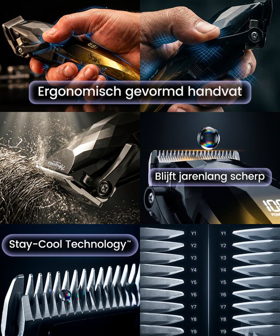 Tondeuse Mannen Hoofdhaar - Kappersset 22 Delig - Haartrimmer Set met Kappersschaar - Trimmer voor Hoofd & Baard
