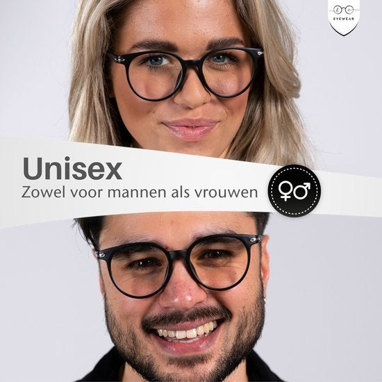 LC Eyewear Beeldschermbril - Blauw Licht Bril - Incl. Brillenkoker - Unisex - Mat Zwart
