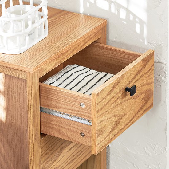 SoBuy Badkamerkast met 2 Lades en Open Vak - Smal en Laag - 40 x 35 x 90 cm