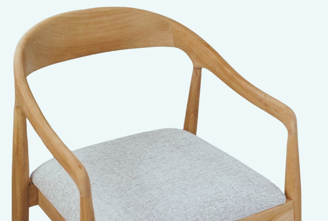 HSM collection Modena Eetkamerstoel Teak – Natural/Grijs – 55 x 41 x 78 cm
