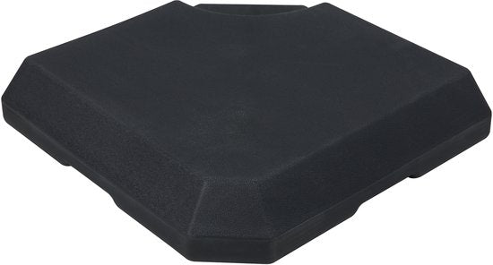 AXI Parasolvoet 4-delig Vulbaar – Zwart – 99 x 99 x 10 cm - Voor Zweefparasols tot 2,5 x 2,5 m of diameter 3 m – Met Handvat – Kunststof