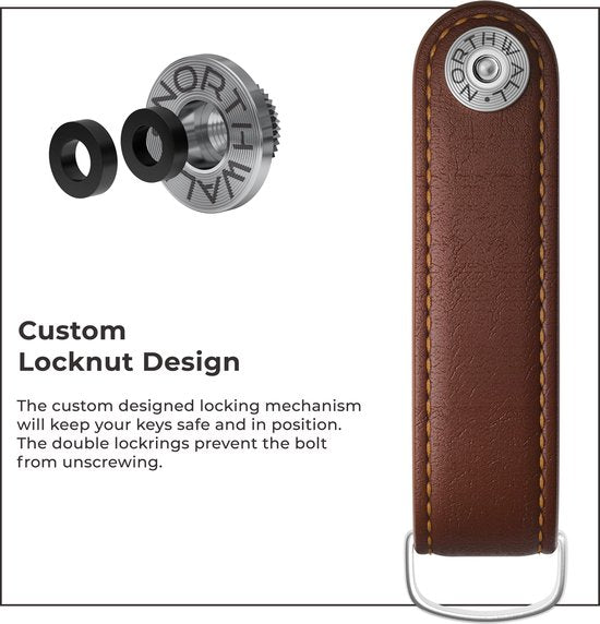 Northwall Sleutelhanger / Sleutel Organizer - 100% Echt Leer - Key Organizer Sleutelhanger - 2 tot 7 Sleutels (bruin)