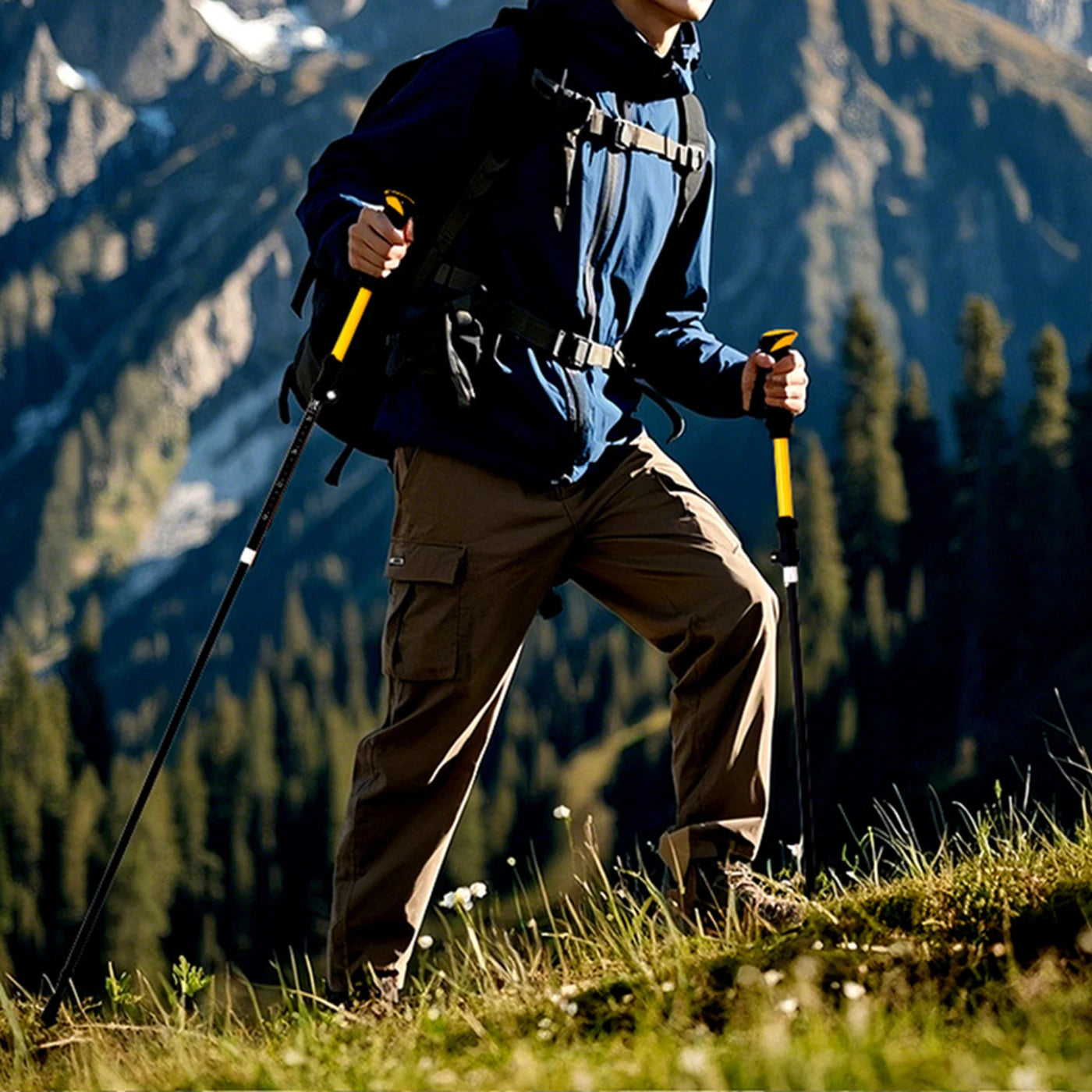 SUCOJIA Lichtgewicht Trekkingstokken Aluminium 7075 - Opvouwbaar - Antislipgreep - Voor Wandelen en Reizen