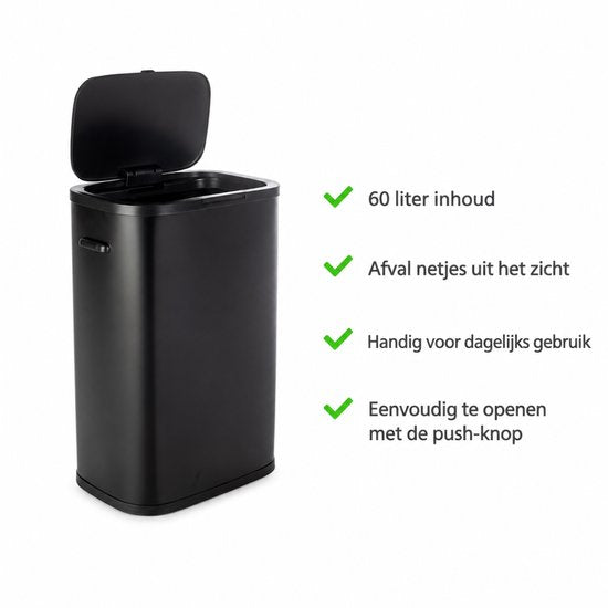 Nexxt Pedaalemmer 60L - Push Prullenbak