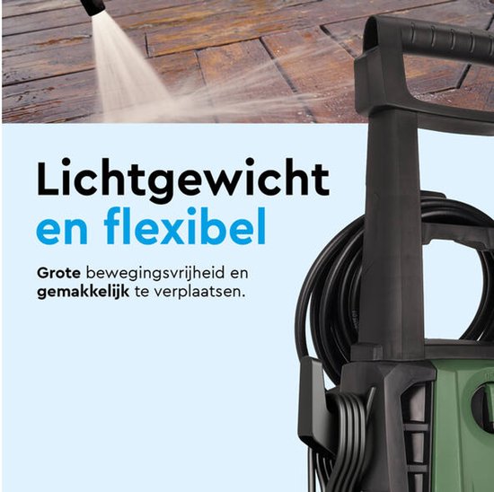 BRASQ Hogedrukreiniger HPW 150 - Terrasreiniger - Hogedrukspuit – 2000W - 150 bar - 468 L/H - Complete set