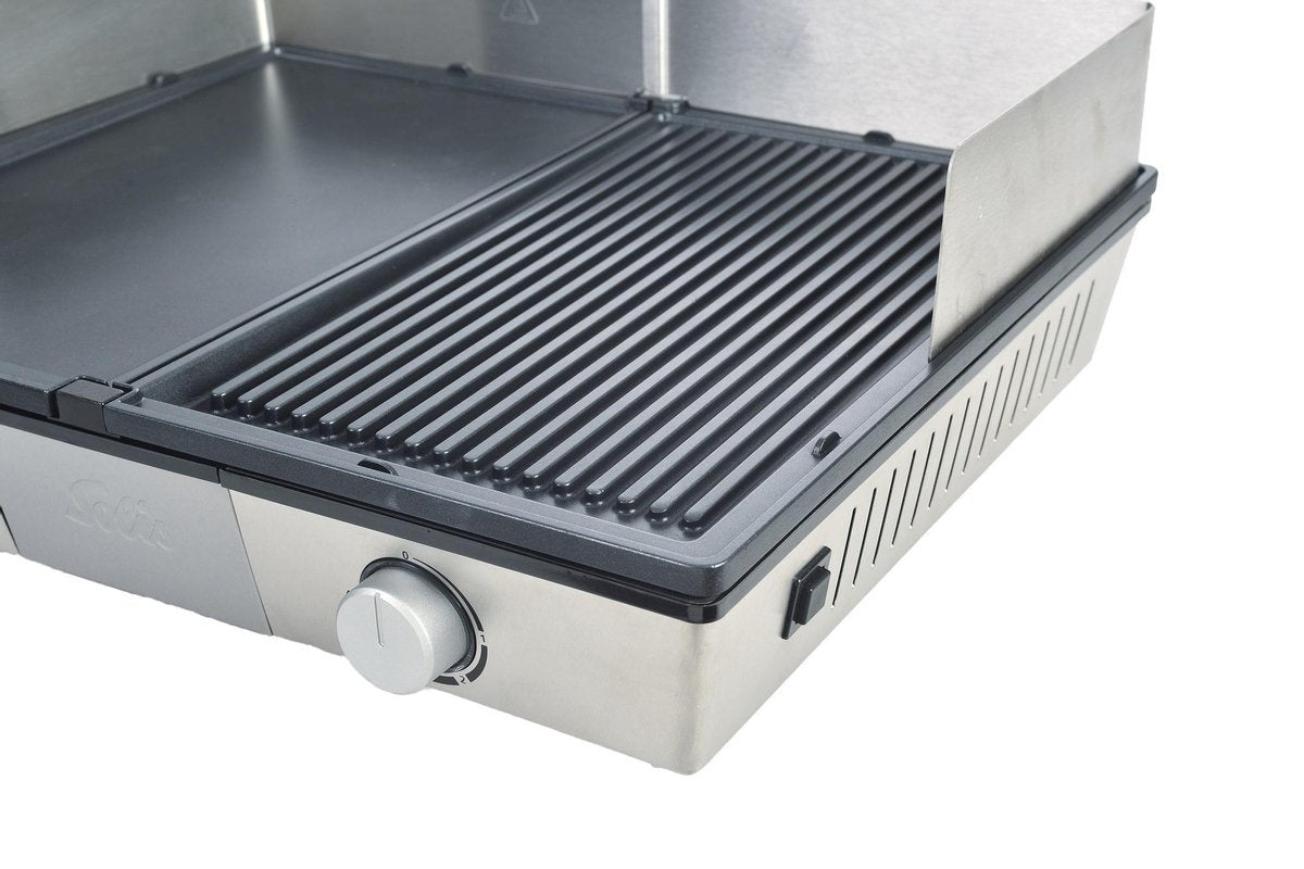 Solis Deli Grill 7951 Grill Apparaat - Bakplaat Electrisch - Grillplaat RVS - Xylan Anti-Aanbaklaag - Zilver/Zwart
