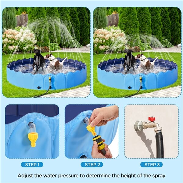 Yaheetech Opvouwbaar Hondenzwembad 100/120/140/160 x 30 cm – Antislip Badkuip voor Honden