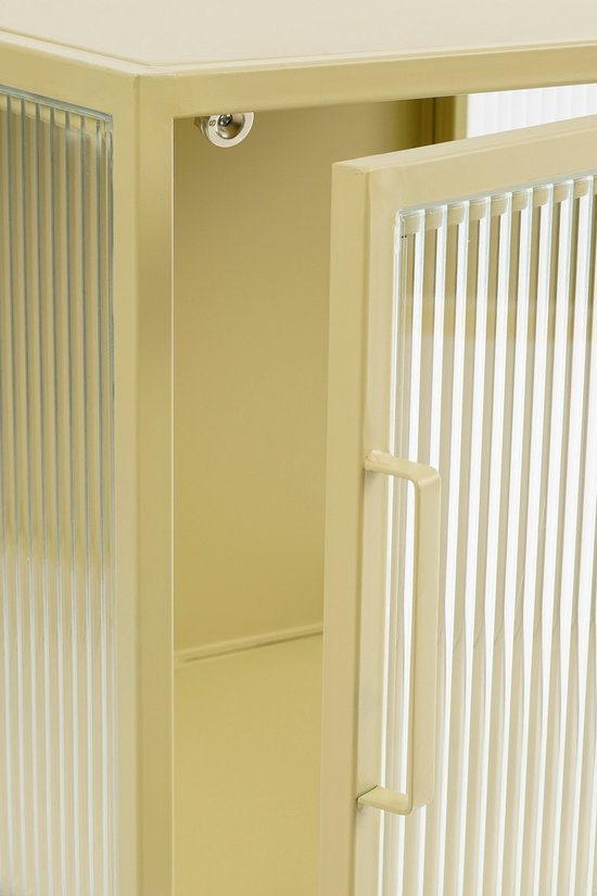 Mica Decorations Clifton Opbergkast met Deuren - L38 x B35 x H50 cm - Metaal - Beige