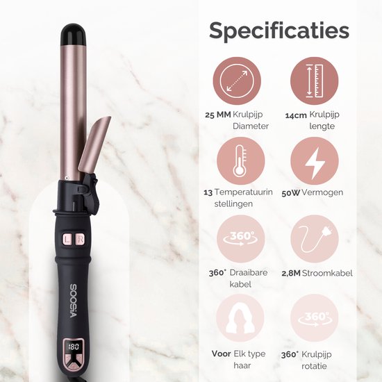 Soosia Automatische Krultang - Haar Kruller Automatisch - Krultangen - Hair Curler - Curling Iron