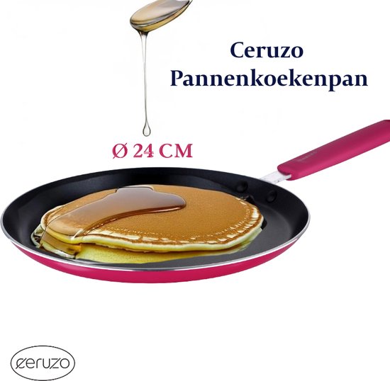 Ceruzo Pannenkoekpan PFAS-vrij - 24 cm - Jazzy Pink - Keramische Anti-aanbaklaag - Inductie