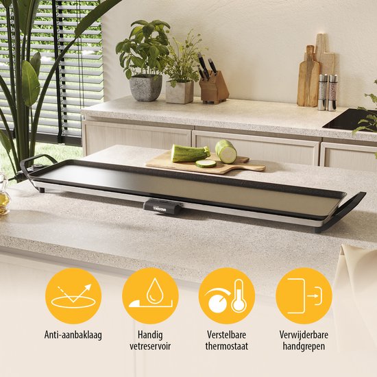 Tristar Bakplaat - BP-2669 - 1800W - Gourmet, Grillplaat XL 90x23cm - 8-10 personen