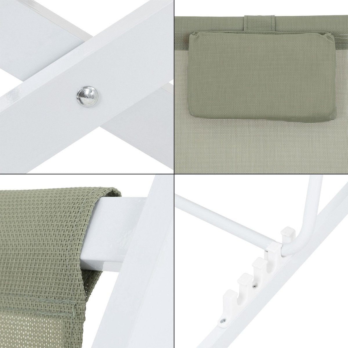 Ligstoel groen, 61x91x101 cm, gemaakt van aluminium en polyester