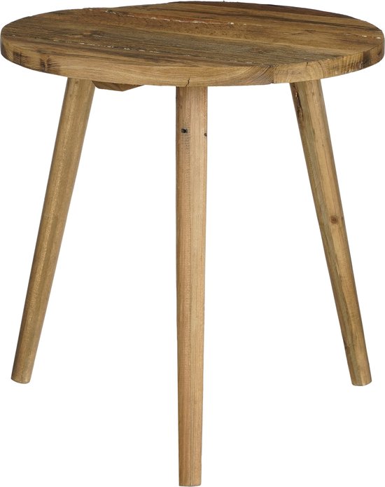 Mica Decorations Bold Bijzettafel - H43 x Ø40 cm - Gerecycled Hout - Bruin