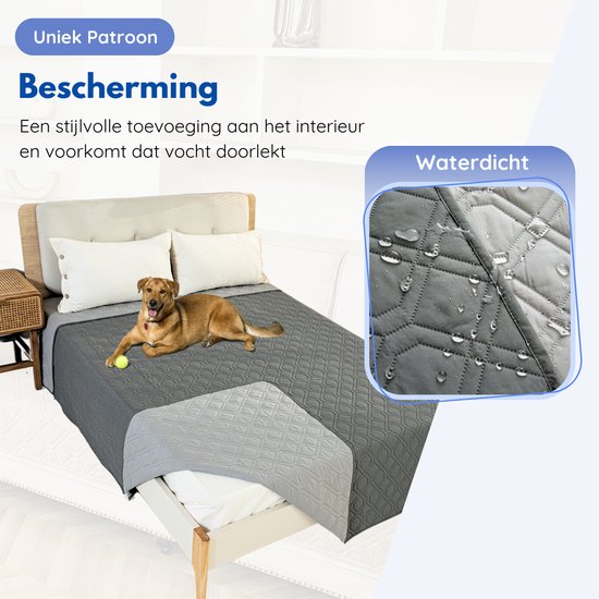 Hilvard - Hondendeken - Kattendeken - Bankbeschermer - Hondendeken auto achterbank - Geschikt voor bank, auto en bed - Zand - 76 x 127cm - Hondenkleed - Hondenmat