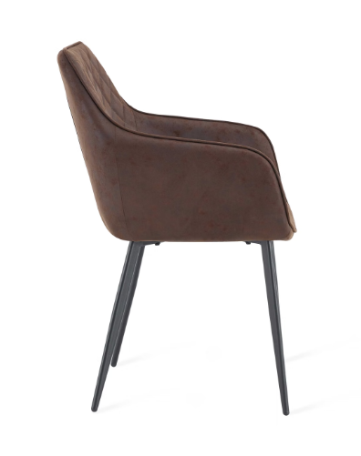 Multifurn Elin Eetkamerstoelen - Set van 2 - Microleder - 59 x 44 x 82 cm - Bruin