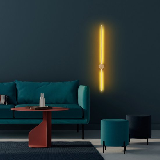 Asir - Wandlamp - Goud - 10 x 91 x 7 cm