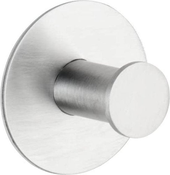 Wenko ronde handdoekhaakjes zelfklevend - Zilver - Ophangen zonder boren | Zelfklevend