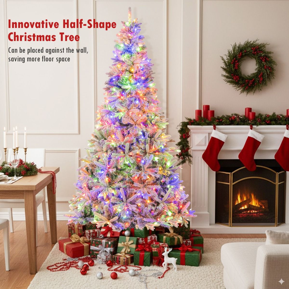Coast Half Kunstkerstboom Voorverlicht 210 cm – Sneeuw Effect – Wit/Groen – 126 x 63 x 210 cmCoast Half Kunstkerstboom Voorverlicht 210 cm – Sneeuw Effect – Wit/Groen – 126 x 63 x 210 cm