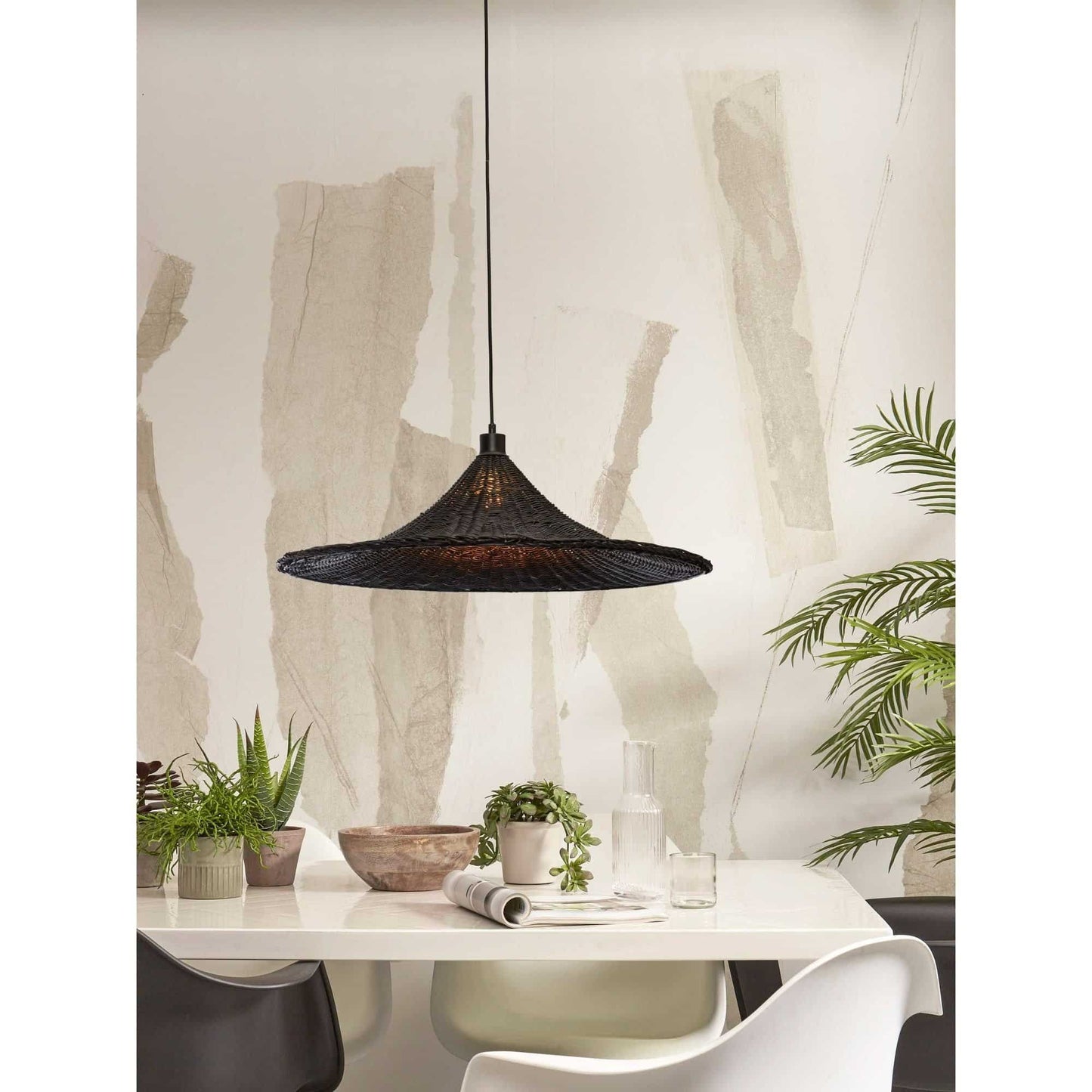 Good&Mojo Hanglamp Borabora – Ø70cm – Rotan – Zwart