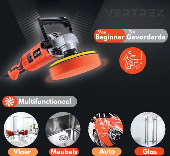 VERTREX Polijstmachine - Poetsmachine Auto - Polijstschijven - Poliermachine - Polijstmachines