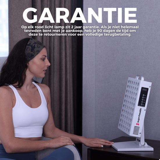 Suprrhealth Rood Licht Lamp Mini - Roodlichttherapie - Timer - LED Infraroodlamp - Huidverzorging Infraroodtherapie - Collageenlamp - Fibromyalgie - Lichttherapie
