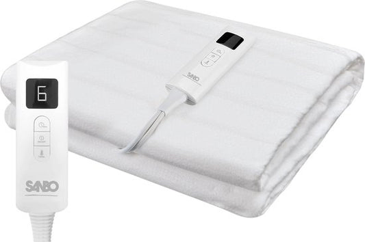 Sanbo Elektrische Deken - Wasmachinebestendig - Onderdeken - 150 x 80 cm - 7 Standen - Met Hoekelastieken - 1 Persoons
