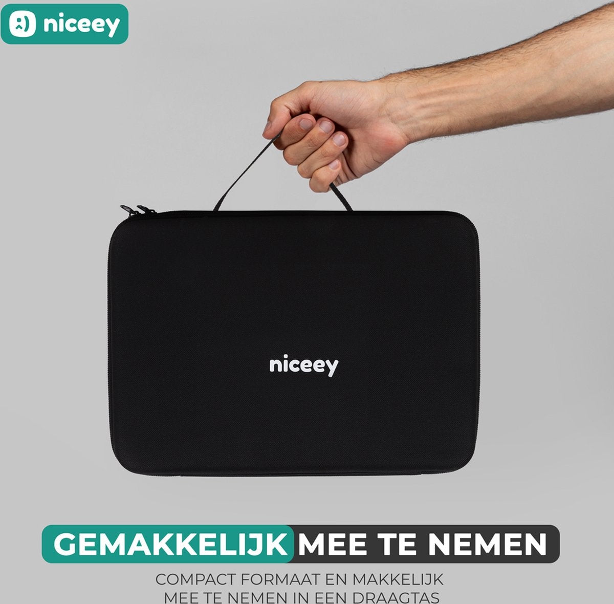 Niceey Massage Gun Pro - 30 Standen Draadloos - 6 Opzetstukken - Massage Apparaat Professioneel - Sport En Relax Massageapparaat - Fitness Spier Massage - Met Koffer - Zwart