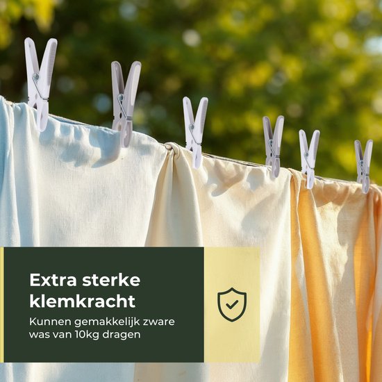 Gandria Wasknijpers 24 Stuks - Kunststof Wasknijpers - Set van 24 Plastic Knijpers - Wasrek Knijpers 10 Kg - Grijs/Wit en Wit/Grijs