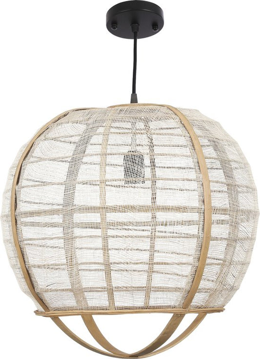 Mica Decorations Pella Hanglamp - H44 x Ø45 cm - Linnen - Beige