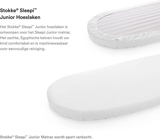 Stokke® Sleepi™ Juniorbed Hoeslaken - 165 cm. - White
