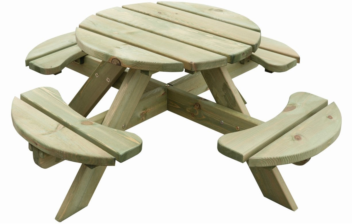 SenS-Line Kinderpicknicktafel Pluto Rond - Diameter 120 cm - FSC 100% Grenen