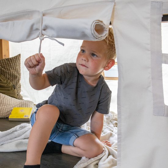 Sunny Nova Tafeltent Crème - Speeltent met ramen en deur van 100% katoen - Duurzaam en veilig speelplezier