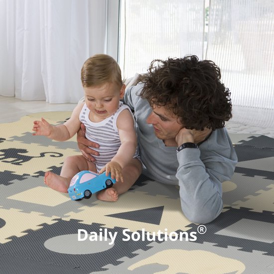 Puzzelmat Baby - Speelmat Foam Opvouwbaar - Speelmat Baby - Baby Speelmat - Grijs