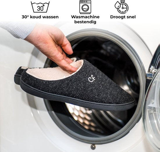 Pantoffels Heren - Sloffen - Maat 40/41 - Zwart - Anti-slip - Comfeet
