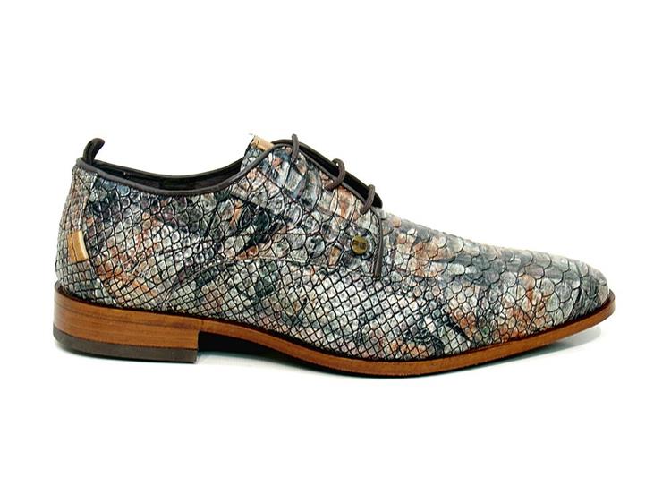 Rehab GREG PIECES Nette Veterschoenen Heren – Maat 46 - Uitneembaar Voetbed - bruin/groen