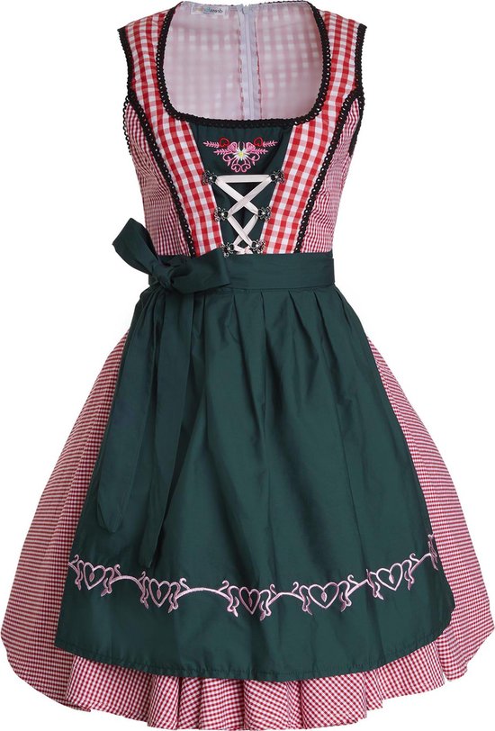 Dressforfun Mini-Dirndl Berchtesgaden model 2 S - verkleedkleding kostuum halloween verkleden feestkleding carnavalskleding carnaval feestkledij partykleding - 304655