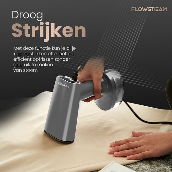 FLOWSTEAM® Luxe Kledingstomer - Handstomer - Stoomapparaat Kleding - Matte Gray Edition