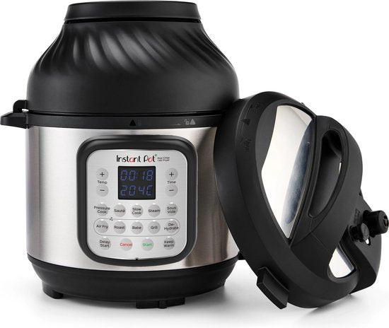 Instant Pot Duo Crisp 7,6L Multicooker + Airfryer - 11-in-1 Snelkookpan - Slowcooker - Sous-vide - Air Fry - Twee-Deksel Systeem - Tot 8 Porties